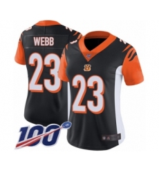 Women's Cincinnati Bengals #23 B.W. Webb Black Team Color Vapor Untouchable Limited Player 100th Season Football Jersey