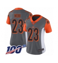 Women's Cincinnati Bengals #23 B.W. Webb Limited Silver Inverted Legend 100th Season Football Jersey
