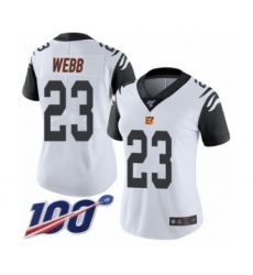 Women's Cincinnati Bengals #23 B.W. Webb Limited White Rush Vapor Untouchable 100th Season Football Jersey