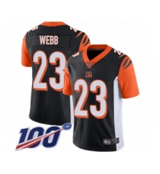 Youth Cincinnati Bengals #23 B.W. Webb Black Team Color Vapor Untouchable Limited Player 100th Season Football Jersey