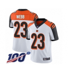 Youth Cincinnati Bengals #23 B.W. Webb White Vapor Untouchable Limited Player 100th Season Football Jersey