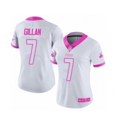 Women's Cleveland Browns #7 Jamie Gillan Limited White Pink Rush Fashion Football Jersey