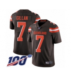 Youth Cleveland Browns #7 Jamie Gillan Brown Team Color Vapor Untouchable Limited Player 100th Season Football Jersey