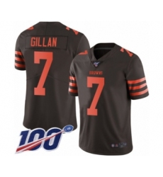 Youth Cleveland Browns #7 Jamie Gillan Limited Brown Rush Vapor Untouchable 100th Season Football Jersey