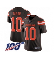 Men's Cleveland Browns #10 Taywan Taylor Brown Team Color Vapor Untouchable Limited Player 100th Season Football Jersey