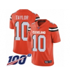Men's Cleveland Browns #10 Taywan Taylor Orange Alternate Vapor Untouchable Limited Player 100th Season Football Jersey