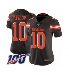 Women's Cleveland Browns #10 Taywan Taylor Brown Team Color Vapor Untouchable Limited Player 100th Season Football Jersey