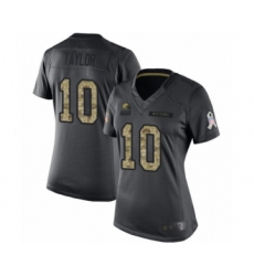 Women's Cleveland Browns #10 Taywan Taylor Limited Black 2016 Salute to Service Football Jersey