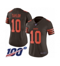 Women's Cleveland Browns #10 Taywan Taylor Limited Brown Rush Vapor Untouchable 100th Season Football Jersey