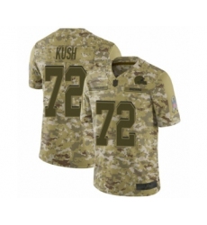 Men's Cleveland Browns #72 Eric Kush Limited Camo 2018 Salute to Service Football Jersey