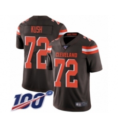 Youth Cleveland Browns #72 Eric Kush Brown Team Color Vapor Untouchable Limited Player 100th Season Football Jersey