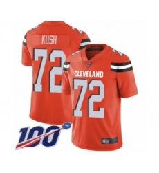 Youth Cleveland Browns #72 Eric Kush Orange Alternate Vapor Untouchable Limited Player 100th Season Football Jersey