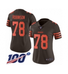 Women's Cleveland Browns #78 Greg Robinson Limited Brown Rush Vapor Untouchable 100th Season Football Jersey