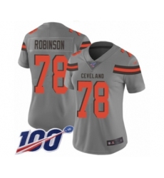 Women's Cleveland Browns #78 Greg Robinson Limited Gray Inverted Legend 100th Season Football Jersey