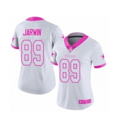 Women's Dallas Cowboys #89 Blake Jarwin Limited White Pink Rush Fashion Football Jersey