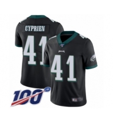 Men's Philadelphia Eagles #41 Johnathan Cyprien Black Alternate Vapor Untouchable Limited Player 100th Season Football Jersey