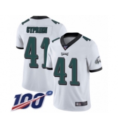 Men's Philadelphia Eagles #41 Johnathan Cyprien White Vapor Untouchable Limited Player 100th Season Football Jersey