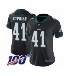 Women's Philadelphia Eagles #41 Johnathan Cyprien Black Alternate Vapor Untouchable Limited Player 100th Season Football Jersey