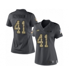 Women's Philadelphia Eagles #41 Johnathan Cyprien Limited Black 2016 Salute to Service Football Jersey