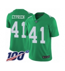 Youth Philadelphia Eagles #41 Johnathan Cyprien Limited Green Rush Vapor Untouchable 100th Season Football Jersey