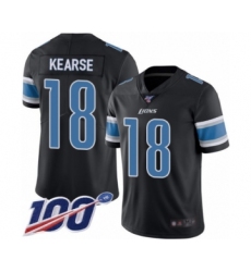 Men's Detroit Lions #18 Jermaine Kearse Limited Black Rush Vapor Untouchable 100th Season Football Jersey