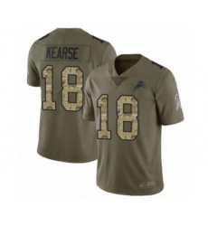 Men's Detroit Lions #18 Jermaine Kearse Limited Olive Camo Salute to Service Football Jersey