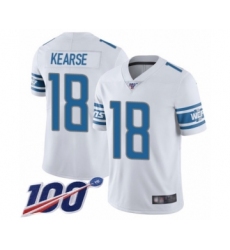 Men's Detroit Lions #18 Jermaine Kearse White Vapor Untouchable Limited Player 100th Season Football Jersey