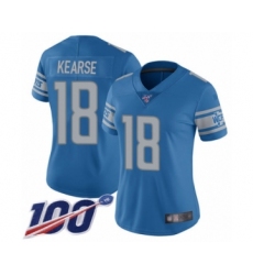 Women's Detroit Lions #18 Jermaine Kearse Blue Team Color Vapor Untouchable Limited Player 100th Season Football Jersey