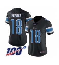 Women's Detroit Lions #18 Jermaine Kearse Limited Black Rush Vapor Untouchable 100th Season Football Jersey