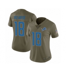 Women's Detroit Lions #18 Jermaine Kearse Limited Olive 2017 Salute to Service Football Jersey
