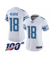 Women's Detroit Lions #18 Jermaine Kearse White Vapor Untouchable Limited Player 100th Season Football Jersey