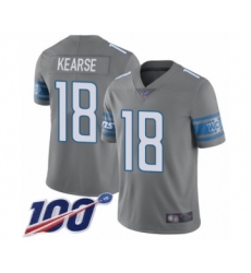 Youth Detroit Lions #18 Jermaine Kearse Limited Steel Rush Vapor Untouchable 100th Season Football Jersey