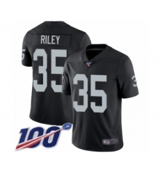 Men's Oakland Raiders #35 Curtis Riley Black Team Color Vapor Untouchable Limited Player 100th Season Football Jersey