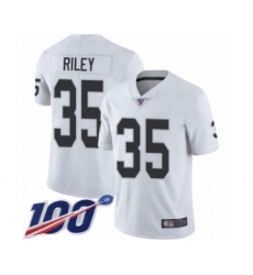 Men's Oakland Raiders #35 Curtis Riley White Vapor Untouchable Limited Player 100th Season Football Jersey