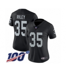 Women's Oakland Raiders #35 Curtis Riley Black Team Color Vapor Untouchable Limited Player 100th Season Football Jersey