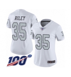 Women's Oakland Raiders #35 Curtis Riley Limited White Rush Vapor Untouchable 100th Season Football Jersey