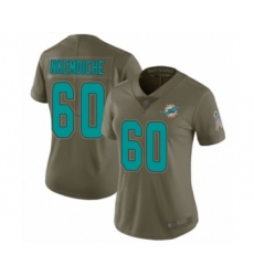 Women's Miami Dolphins #60 Robert Nkemdiche Limited Olive 2017 Salute to Service Football Jersey