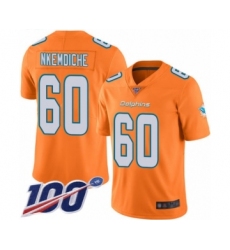 Youth Miami Dolphins #60 Robert Nkemdiche Limited Orange Rush Vapor Untouchable 100th Season Football Jersey