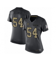 Women's New Orleans Saints #54 Kiko Alonso Limited Black 2016 Salute to Service Football Jersey