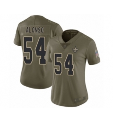Women's New Orleans Saints #54 Kiko Alonso Limited Olive 2017 Salute to Service Football Jersey