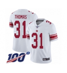 Youth New York Giants #31 Michael Thomas White Vapor Untouchable Limited Player 100th Season Football Jersey