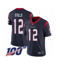 Men's Houston Texans #12 Kenny Stills Navy Blue Team Color Vapor Untouchable Limited Player 100th Season Football Jersey