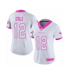 Women's Houston Texans #12 Kenny Stills Limited White Pink Rush Fashion Football Jersey