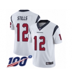 Youth Houston Texans #12 Kenny Stills White Vapor Untouchable Limited Player 100th Season Football Jersey