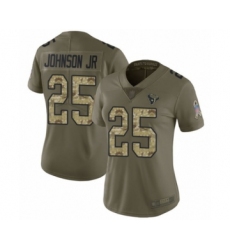Women's Houston Texans #25 Duke Johnson Jr Limited Olive Camo 2017 Salute to Service Football Jersey