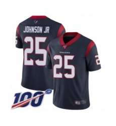 Youth Houston Texans #25 Duke Johnson Jr Navy Blue Team Color Vapor Untouchable Limited Player 100th Season Football Jersey