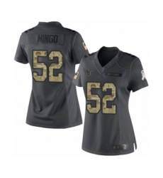 Women's Houston Texans #52 Barkevious Mingo Limited Black 2016 Salute to Service Football Jersey