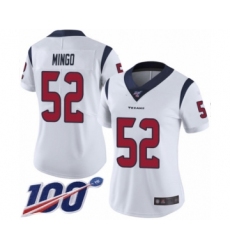 Women's Houston Texans #52 Barkevious Mingo White Vapor Untouchable Limited Player 100th Season Football Jersey