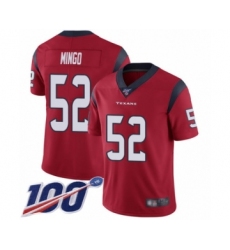 Youth Houston Texans #52 Barkevious Mingo Red Alternate Vapor Untouchable Limited Player 100th Season Football Jersey