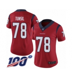 Women's Houston Texans #78 Laremy Tunsil Red Alternate Vapor Untouchable Limited Player 100th Season Football Jersey